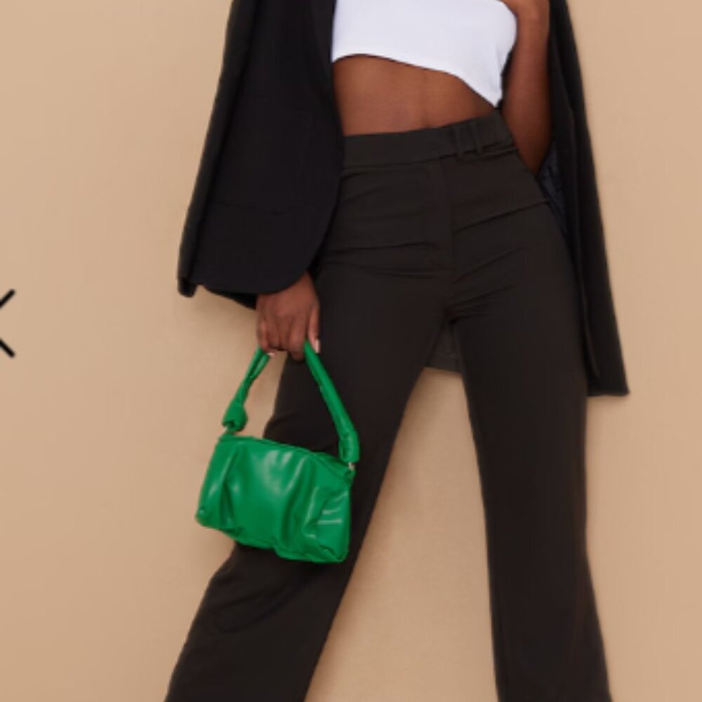 Pretty Little Thing - Tall Black Woven Slim Leg Pants (Sold Out) US8/UK12